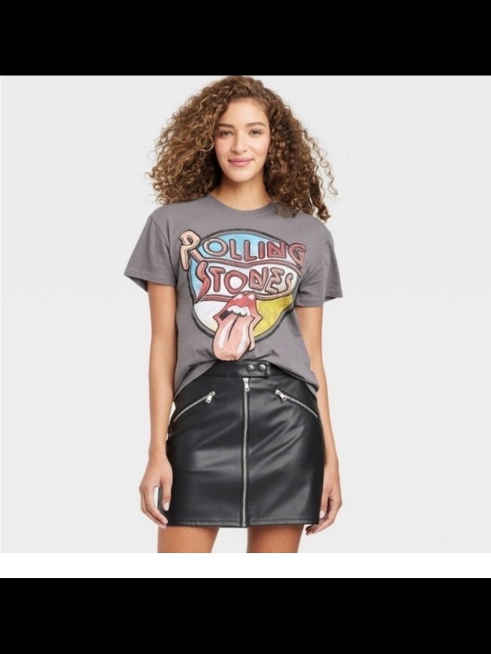 the Rolling Stones Gray Graphic Short Sleeve Tee